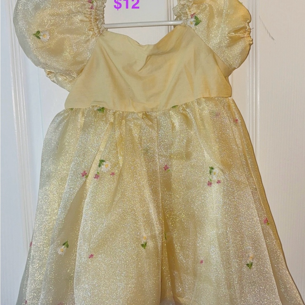 Charming Yellow Floral Kids Dress